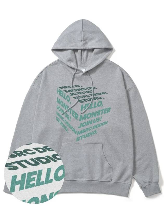 Cube Jade Green Overfit Hoodie Grey - MONSTER REPUBLIC - BALAAN 3