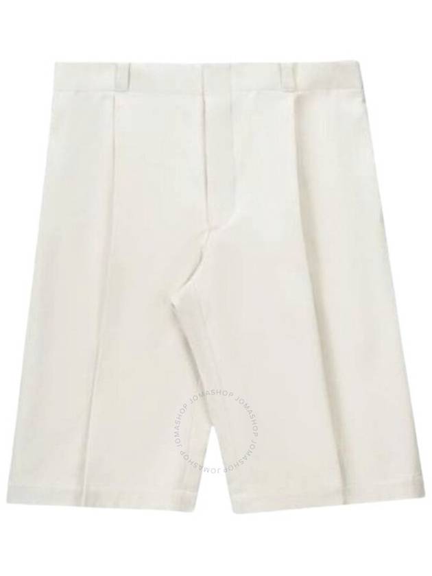 Single Pleat Piece-Dyed Gabardine Shorts Beige - THOM BROWNE - BALAAN 2