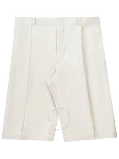 Single Pleat Piece-Dyed Gabardine Shorts Beige - THOM BROWNE - BALAAN 2