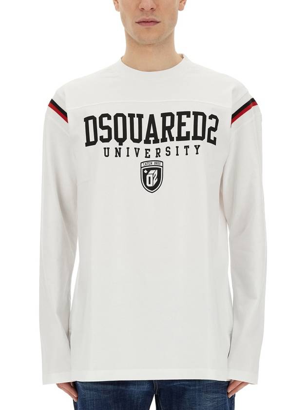 Varsity Fit Long Sleeve T-Shirt White - DSQUARED2 - BALAAN 2