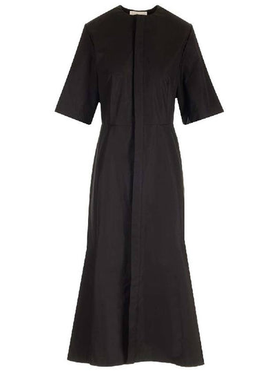 Mid Sleeve Round Neck Midi Dress Black - AMI - BALAAN 2