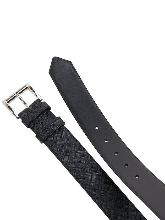 Saffiano Leather Belt Black - PRADA - BALAAN 9