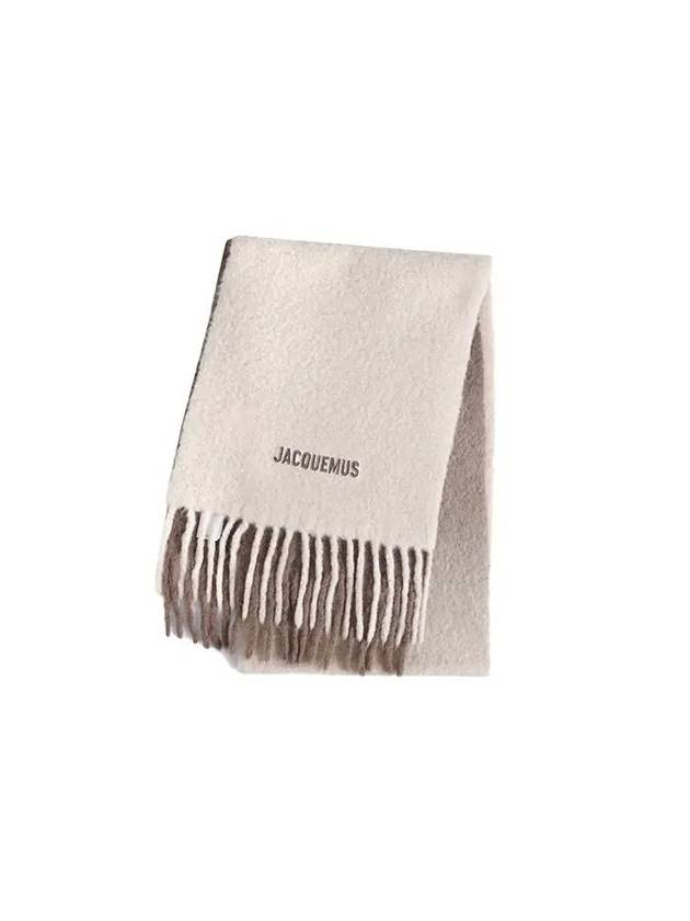 L'echarpe Moisson Embroidered Logo Alpaca Wool Muffler Beige - JACQUEMUS - BALAAN 2