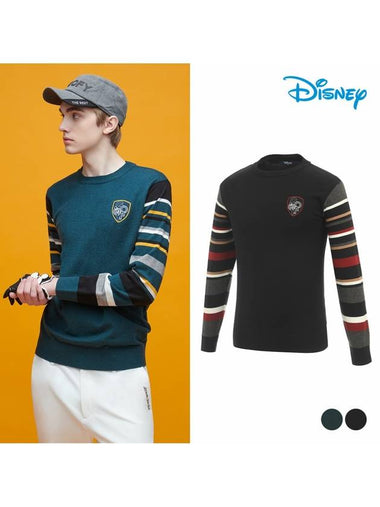 Men s Striped Sleeve Knit Sweater DN3MKT006 - DISNEY GOLF - BALAAN 1