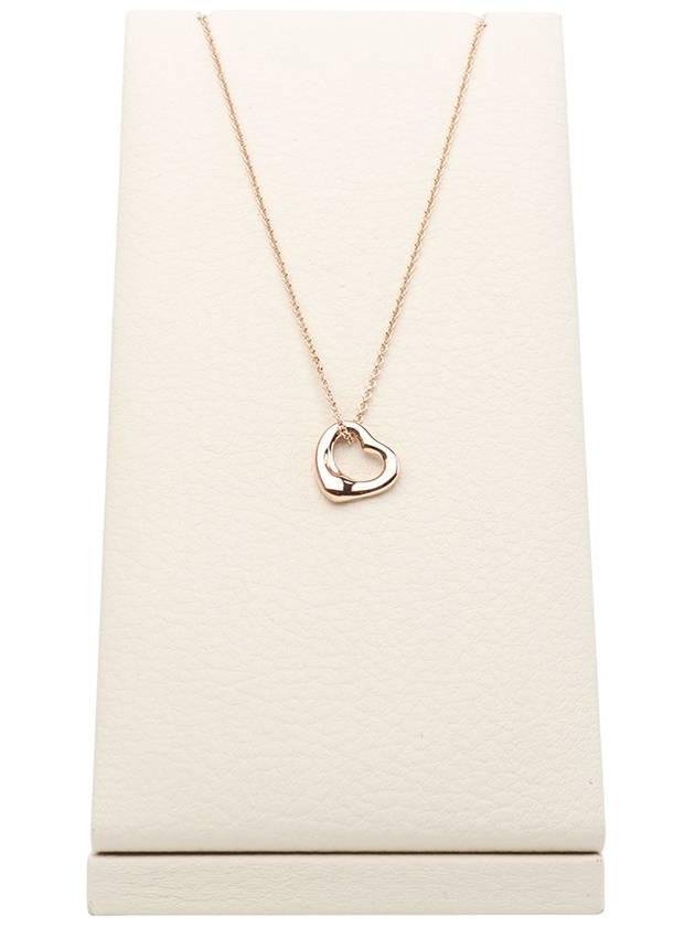 Pink gold Elsa Peretti open heart necklace 11MM 33976 4 - TIFFANY & CO. - BALAAN 2