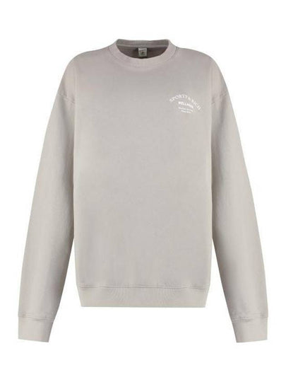 Logo Print Crew Neck Cotton Sweatshirt Dove White - SPORTY & RICH - BALAAN 2