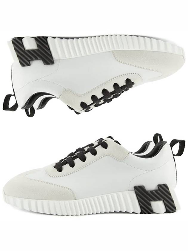 Bouncing Sneakers Calfskin Suede Goatskin Blanc - HERMES - BALAAN 2