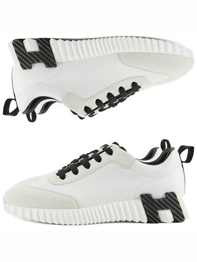 Bouncing Sneakers Calfskin Suede Goatskin Blanc - HERMES - BALAAN 2