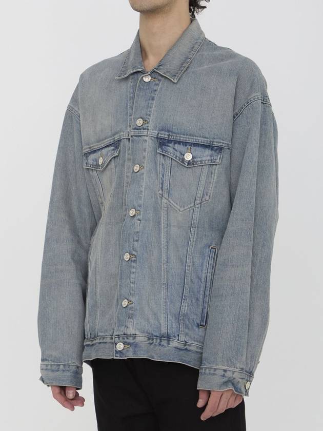 Logo Print Denim Jacket Blue - BALENCIAGA - BALAAN 3