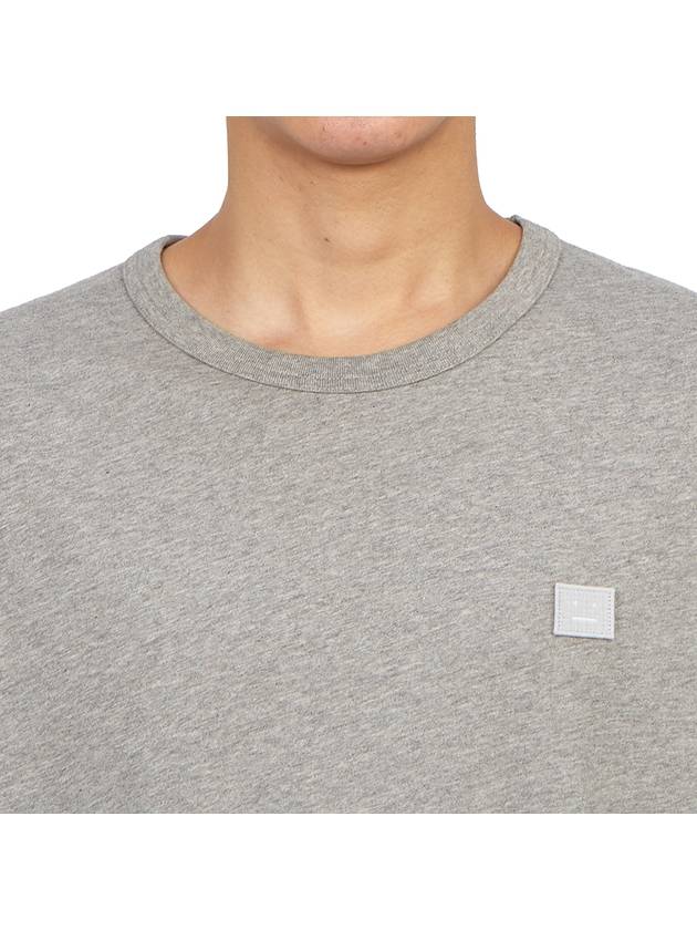 Logo Patch Cotton Short Sleeve T-Shirt Light Grey Melange - ACNE STUDIOS - BALAAN 6