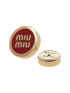 Enameled Metal Earrings Red - MIU MIU - BALAAN 8