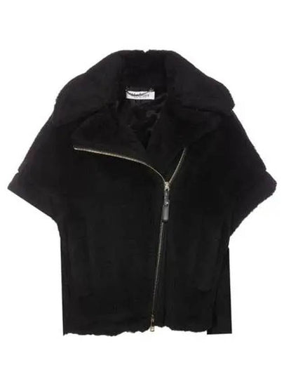 Zip-Up Short-Sleeve Cape Black - MAX MARA - BALAAN 2