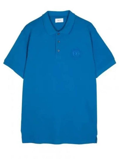 Embroidery Logo Short Sleeve Polo Shirt Blue - BALLY - BALAAN 2