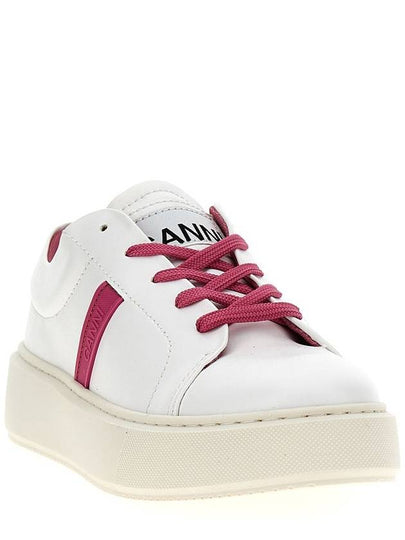 Ganni Shoking Pink Low Top Sneakers - GANNI - BALAAN 2