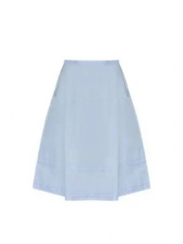 Micro Pleated Cotton A-Line Skirt Blue - MARNI - BALAAN 2