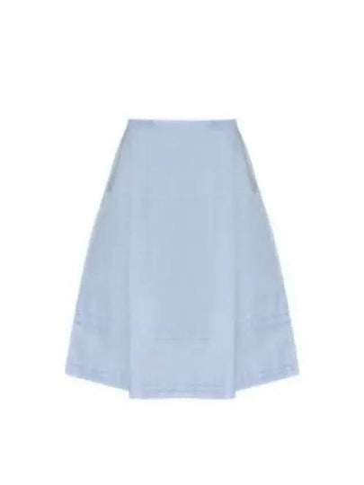 Micro Pleated Cotton A-Line Skirt Blue - MARNI - BALAAN 2