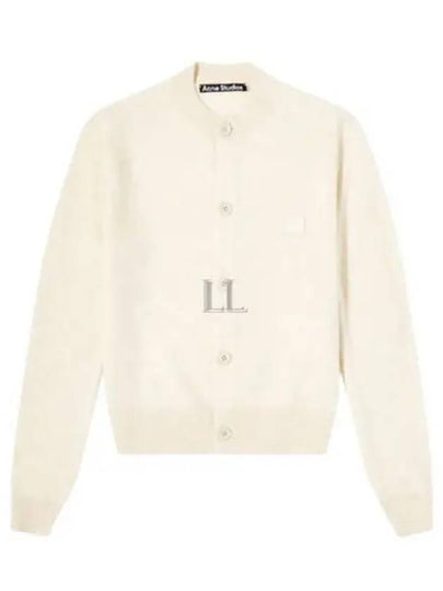 Face Patch Crop Cardigan White - ACNE STUDIOS - BALAAN 2