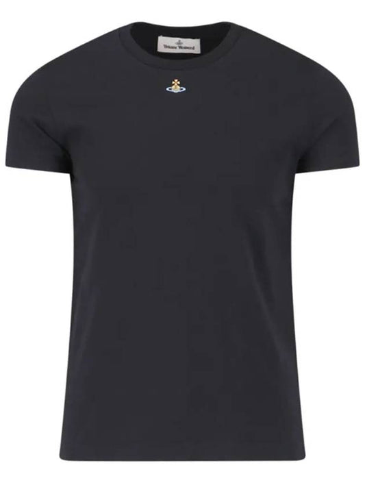 Embroided ORB Peru Short Sleeve T-Shirt Black - VIVIENNE WESTWOOD - BALAAN 2