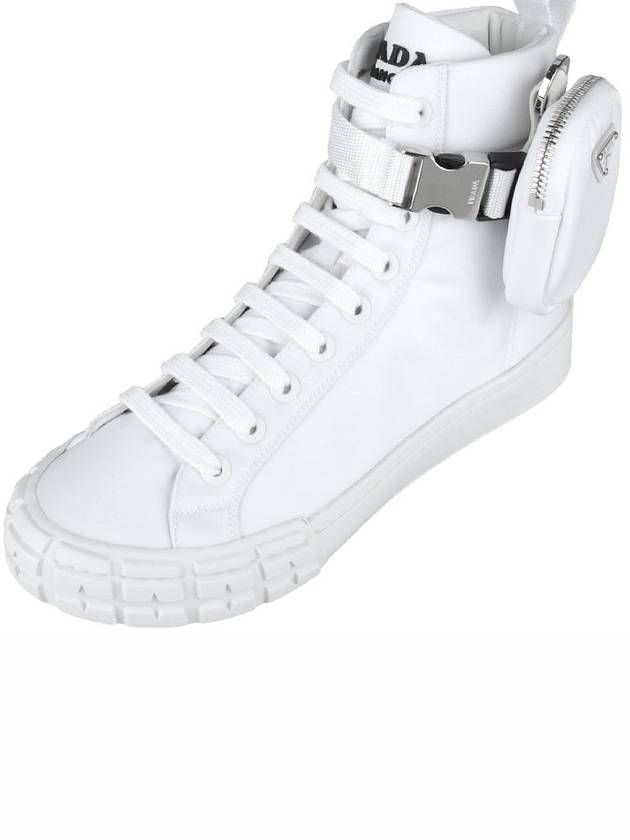 Pouch Re-Nylon Wheel High Top Sneakers White - PRADA - BALAAN 9