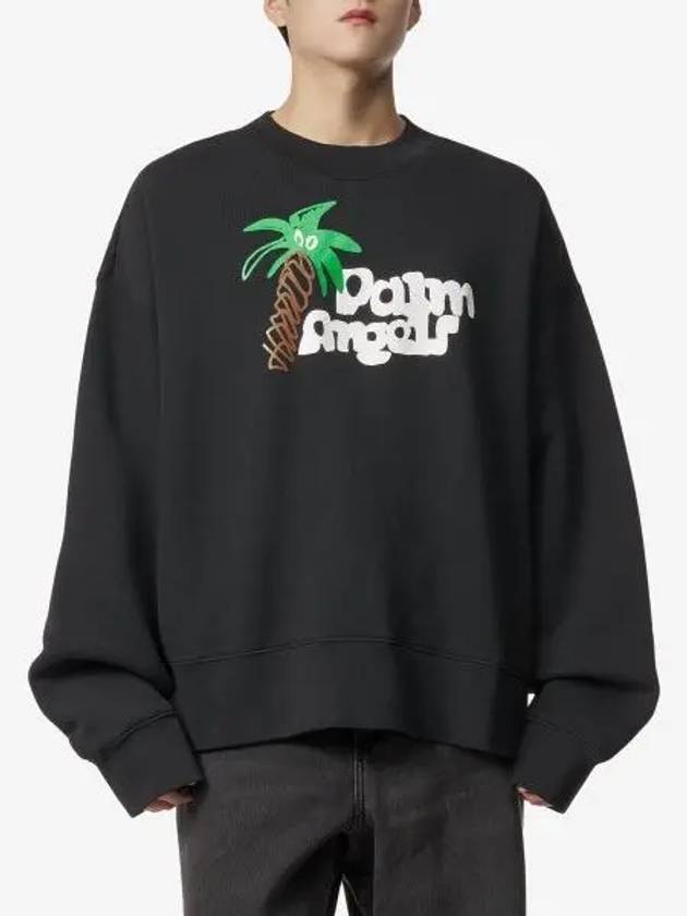 Sketchy Classic Crew Neck Sweatshirt Black - PALM ANGELS - BALAAN 2