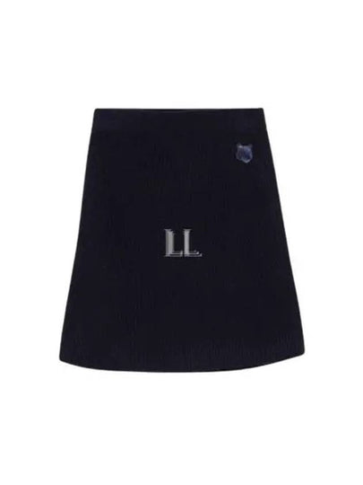 Fox Head Patch Skirt Navy - MAISON KITSUNE - BALAAN 2