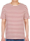 Levant Modern Striped Short Sleeve T-Shirt Red - SAINT JAMES - BALAAN 3