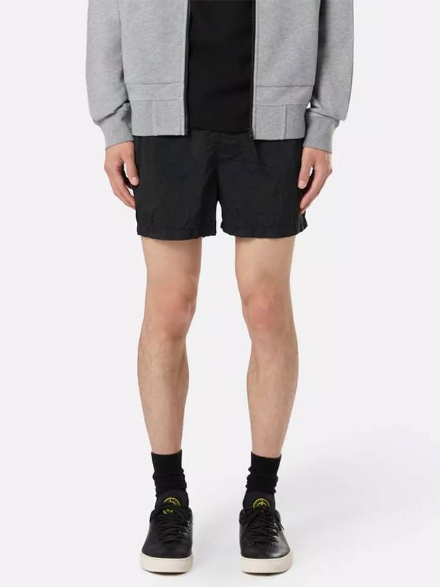 Patch Logo Nylon Swim Shorts Black - STONE ISLAND - BALAAN 5