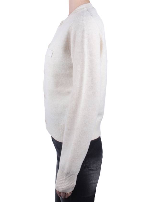 Studios Face Logo Patch Cardigan White - ACNE STUDIOS - BALAAN.