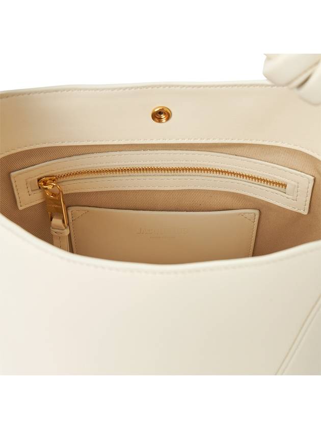 Le Petit Tourni Mini Knotted Leather Bucket Bag Ivory - JACQUEMUS - BALAAN 8