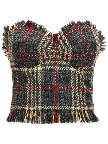 Giuseppe Di Morabito Check Bustier Top - GIUSEPPE DI MORABITO - BALAAN 1