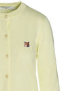 Fox Head Patch Knit Wool Cardigan Light Yellow - MAISON KITSUNE - BALAAN 4