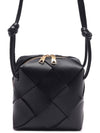 Cassette Intrecciato Mini Shoulder Bag Black - BOTTEGA VENETA - BALAAN 3