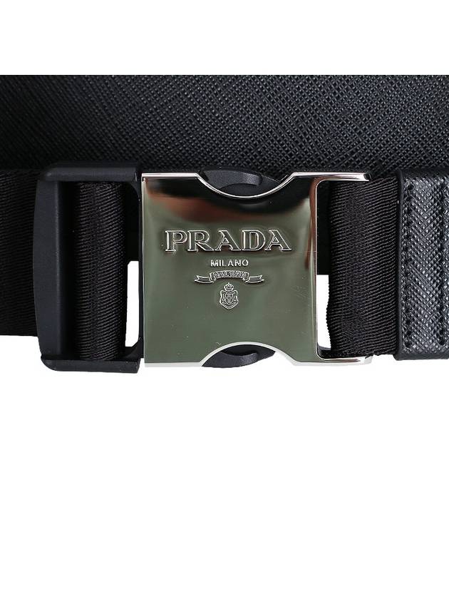 Triangular logo cross bag black - PRADA - BALAAN 9