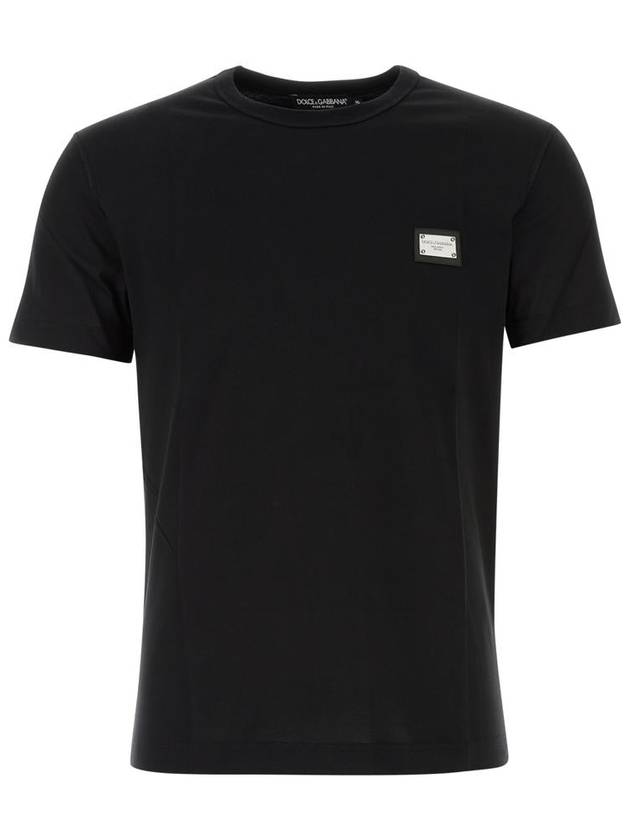 Logo Patch Crew Neck Cotton Short Sleeve T-Shirt Black - DOLCE&GABBANA - BALAAN 2