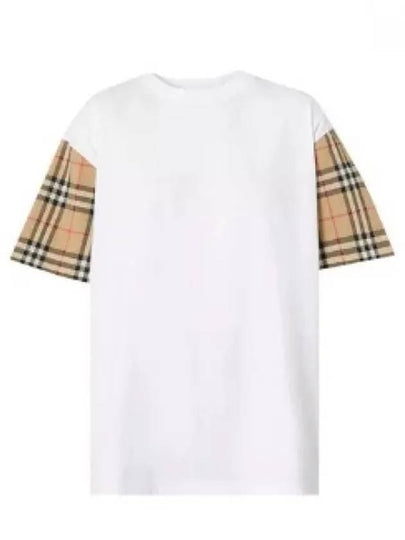 Vintage Check Sleeve Short Sleeve T-Shirt White - BURBERRY - BALAAN 2