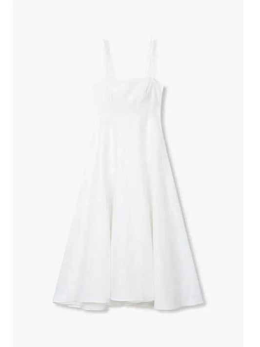 Back Smoke Flare Dress Monette Linen White - REFORMATION - BALAAN 1