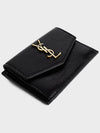 Logo Monogram Calfskin Card Wallet Black - SAINT LAURENT - BALAAN 3