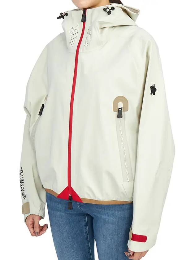 Women's Vizille Hooded Jacket Powder Beige - MONCLER - BALAAN 3