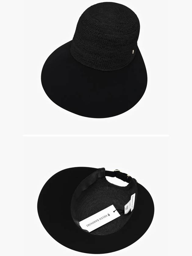 Blaise Wide Peak Cap Charcoal Black - HELEN KAMINSKI - BALAAN 4