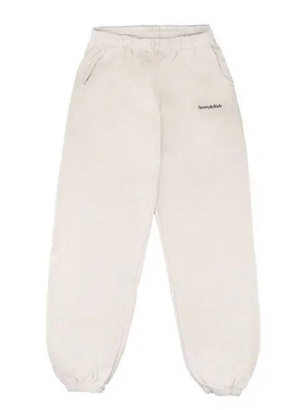 Sporty Rich SW761 CR Serif Logo Sweatpants Cream 987133 - GANNI - BALAAN 1