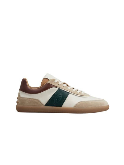 Tricolor Embossed Logo Low-Top Sneakers Brown Beige - TOD'S - BALAAN 2