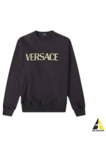 Metallic Logo Sweatshirt Black - VERSACE - BALAAN 2