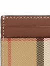 Check Pattern Leather Canvas Card Wallet Beige Brown - BURBERRY - BALAAN 5