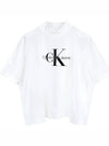 Monologo High Neck Short Sleeve T-Shirt White - CALVIN KLEIN - BALAAN 2