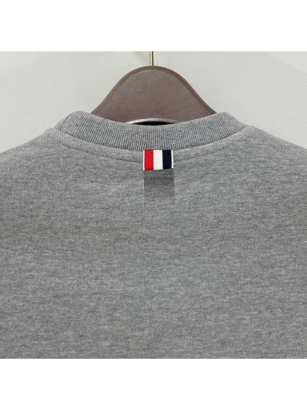 Engineered 4 Bar Stripe Loopback Jersey Knit Crewneck Sweatshirt Light Grey - THOM BROWNE - BALAAN 7