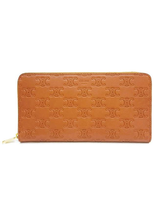 Triomphe zipper long wallet tan - CELINE - BALAAN.