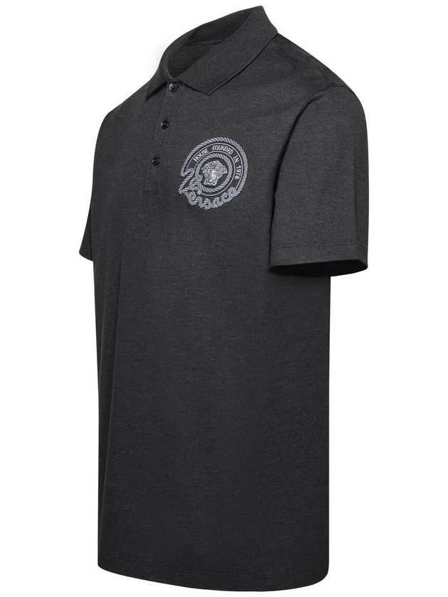 Polo T-Shirt 1013906 1A097971E880 Gray - VERSACE - BALAAN 3