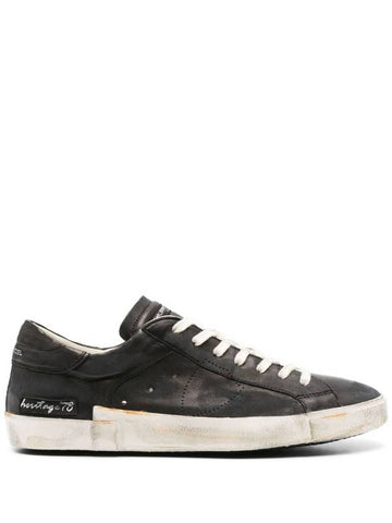 Philippe Model Prsx Sneakers In Vintage-Effect Calfskin Leather - PHILIPPE MODEL - BALAAN 1