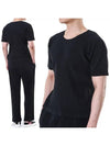 Pleated Short Sleeve T-Shirt Black - ISSEY MIYAKE - BALAAN 3