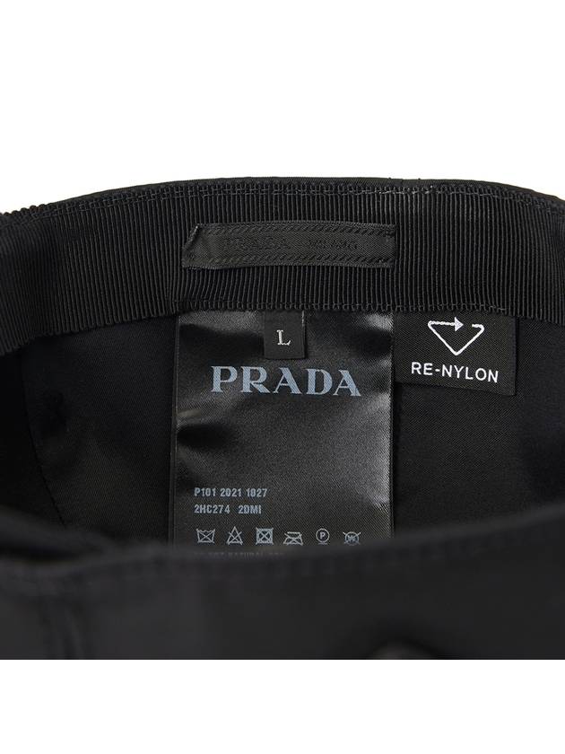 Re-Nylon Triangle Logo Baseball Cap Black - PRADA - BALAAN 10